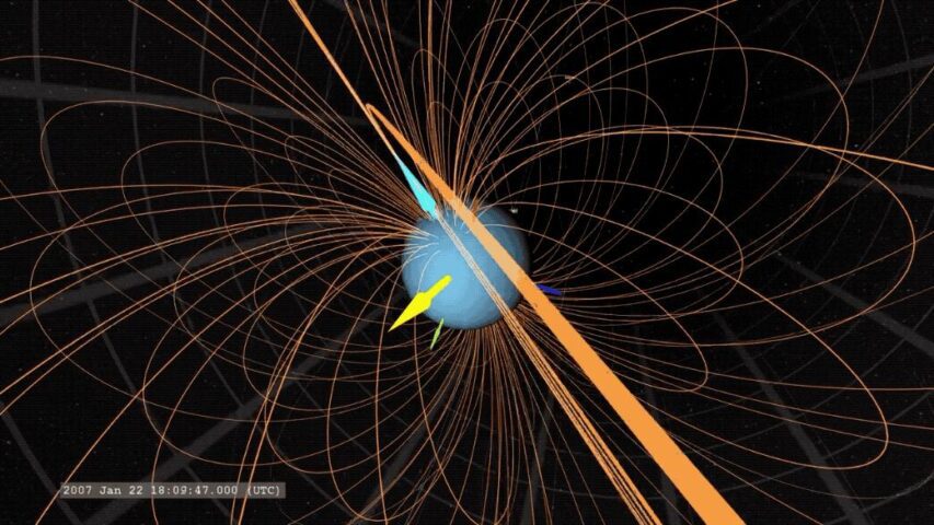 GIF of Uranus' Magnetic Field