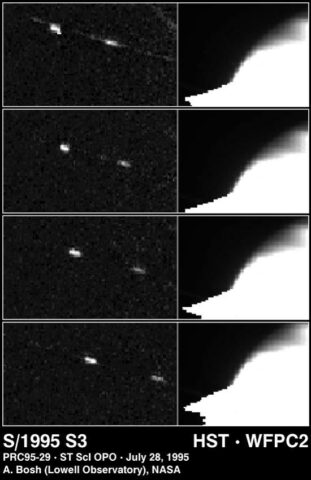 Hubble Discovery Image of New Moon Orbiting Saturn