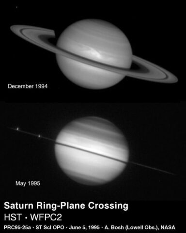 Saturn's Rings Edge-on