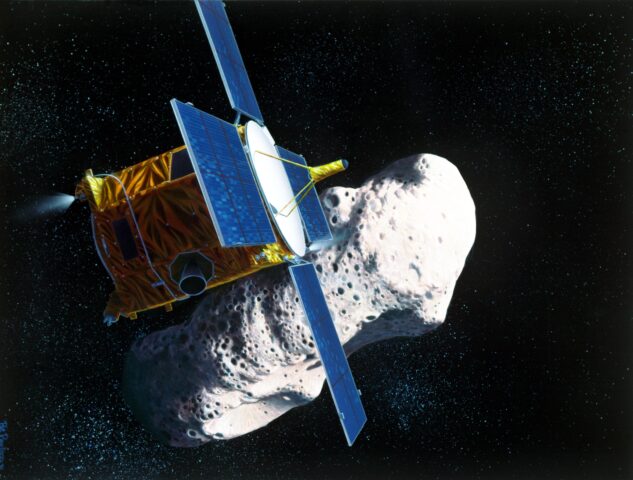 NASA's NEAR Spacecraft's Rendezvous with Asteroid Eros (Artist's Concept)