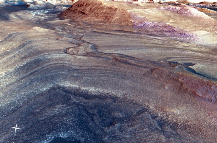 Curiosity's Route to Gediz Vallis Channel (Rendering)