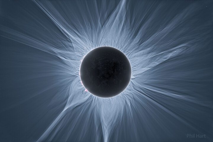 Detailed View of a Solar Eclipse Corona