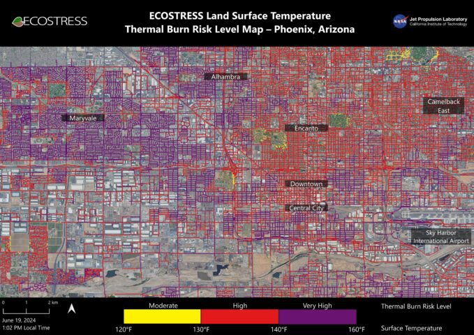 NASA's ECOSTRESS Maps Burn Risk Across Phoenix Streets