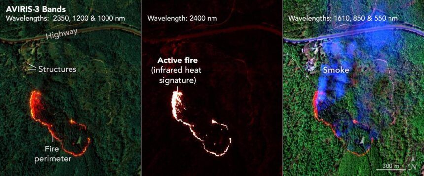 AVIRIS-3 Sensor Captures Data on Wildfire Near Mount Vernon, Alabama