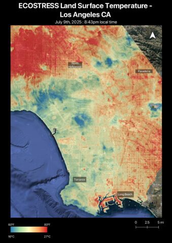 NASA's ECOSTRESS Captures Short-Lived Heat Wave in L.A. Area