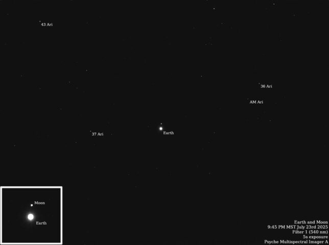 NASA's Psyche Images Earth and Moon