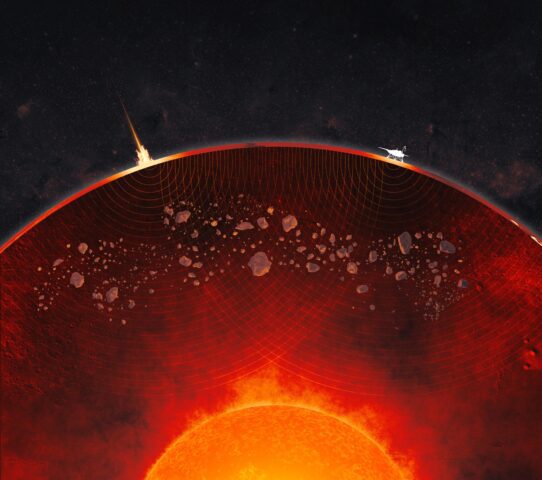 Impactor Debris Scattered Within Mars' Mantle (Artist's Concept)